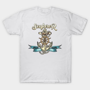 Seafarer Emblem in Tattoo style T-Shirt